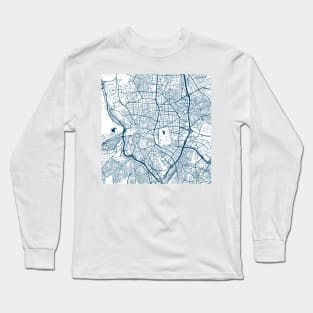 Kopie von Kopie von Kopie von Kopie von Kopie von Kopie von Kopie von Kopie von Kopie von Kopie von Kopie von Kopie von Kopie von Lisbon map city map poster - modern gift with city map in dark blue Long Sleeve T-Shirt